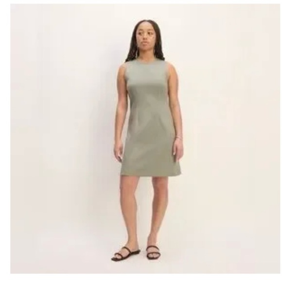 Everlane Green Sheath Mini Dress Cap Sleeve Halter - Picture 1 of 9